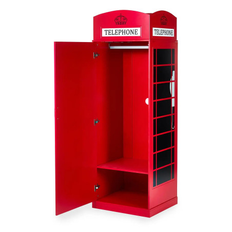 Kids 2 Door Telephone Box Wardrobe internal