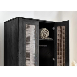 Sydney 2 Door Wardrobe Black shelf