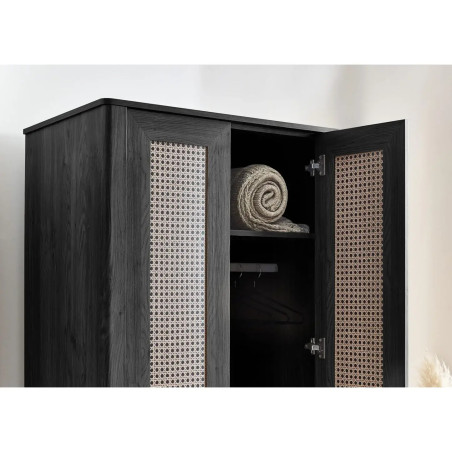 Sydney 2 Door Wardrobe Black shelf