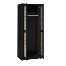 Sydney 2 Door Wardrobe Black opened