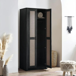 Sydney 2 Door Wardrobe Black internal view