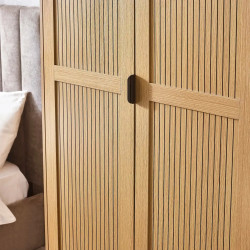 Sia 2 Door Wardrobe in Oak Effect handles side