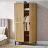 Sia 2 Door Wardrobe in Oak Effect internal view