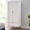 Murano 2 Door 1 Drawer Wardrobe in Matt White