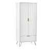 Murano 2 Door 1 Drawer Wardrobe in Matt White closed