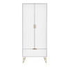 Murano 2 Door 1 Drawer Wardrobe in Matt White front