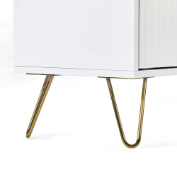 Murano 2 Door 1 Drawer Wardrobe in Matt White legs