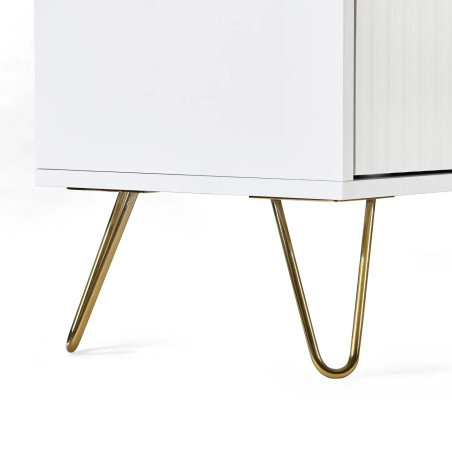 Murano 2 Door 1 Drawer Wardrobe in Matt White legs