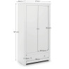 Radley  2 Door Wardrobe White dimensions