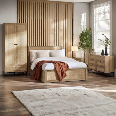 Padstow 2 Door Wardrobe Oak bedroom view