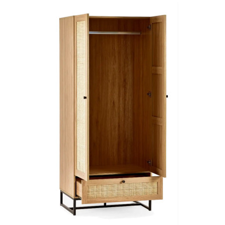 Padstow 2 Door Wardrobe Oak opened