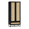 Padstow 2 Door Wardrobe Black closed