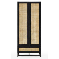 Padstow 2 Door Wardrobe Black front
