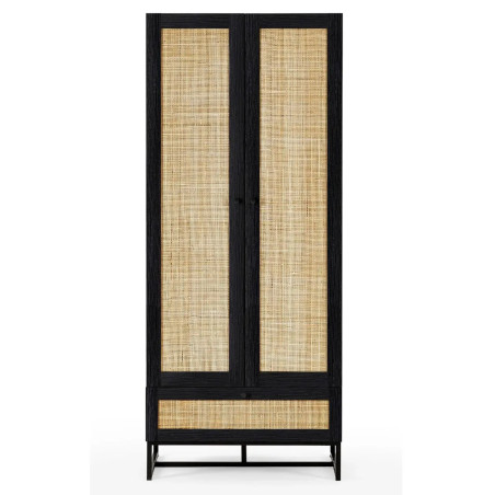 Padstow 2 Door Wardrobe Black front
