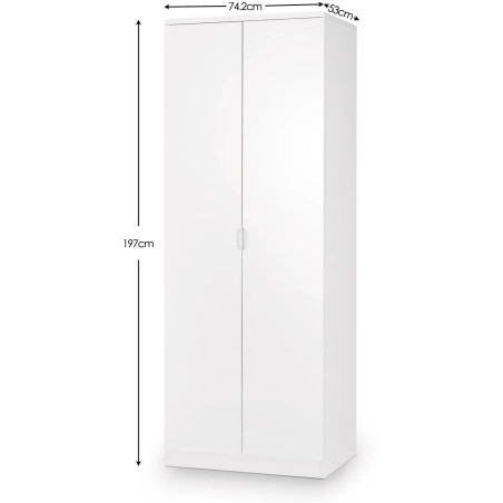 Manhattan 2 Door Wardrobe White dimensions