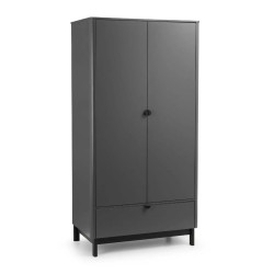 Chloe 2 Door 1 Drawer Wardrobe Grey closed