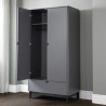 Chloe 2 Door 1 Drawer Wardrobe Grey door opened