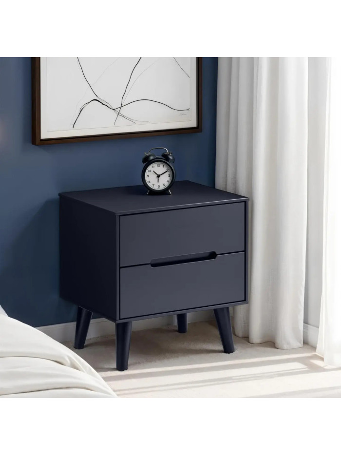Alicia 2 Drawer Bedside Black closed