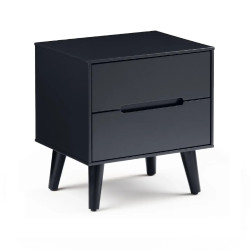 Alicia 2 Drawer Bedside Black sideview