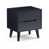 Alicia 2 Drawer Bedside Black sideview