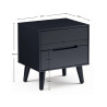 Alicia 2 Drawer Bedside Black dimensions
