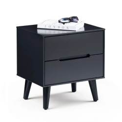 Alicia 2 Drawer Bedside Black drawers