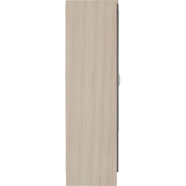 Nevada 6 Door 2 Drawer Mirrored Wardrobe Grey Gloss/Light Oak Effect Veneer