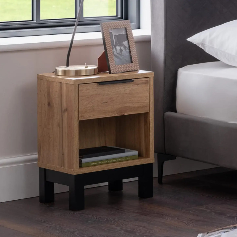 Bali 1 Drawer Bedside light oak