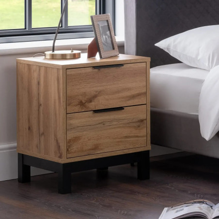 Bali 2 Drawer Bedside light oak