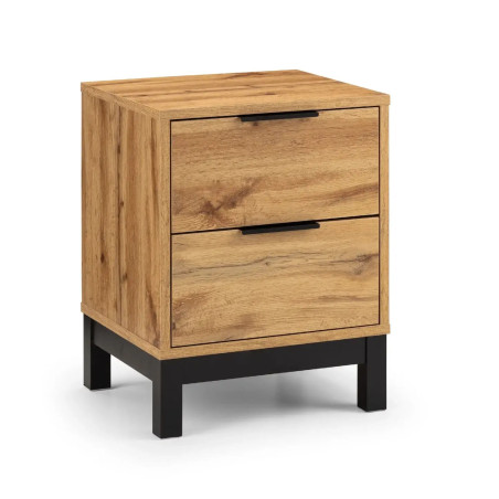 Bali 2 Drawer Bedside light oak closed