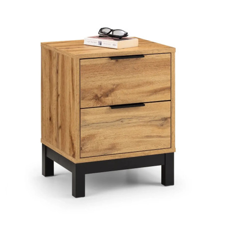 Bali 2 Drawer Bedside light oak front