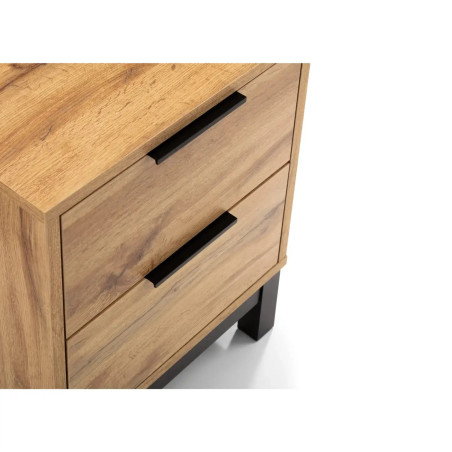 Bali 2 Drawer Bedside light oak handles