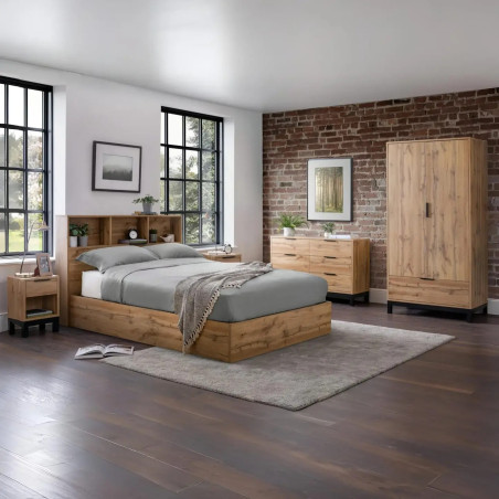 Bali 1 Drawer Bedside light oak Bedroom view