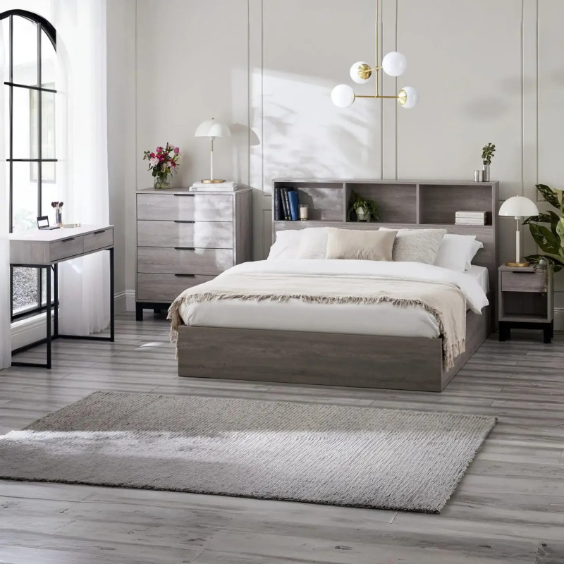 Bali 2 Drawer Bedside grey oak