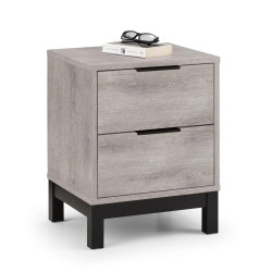 Bali 2 Drawer Bedside grey oak closed