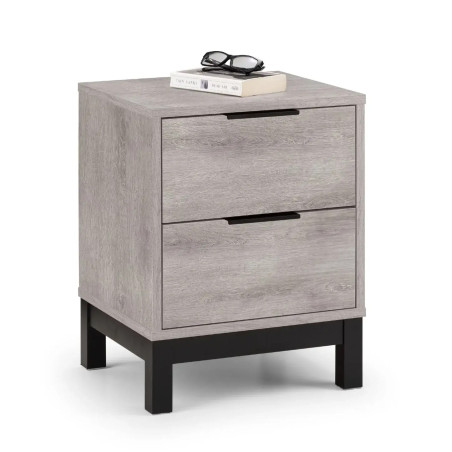 Bali 2 Drawer Bedside grey oak closed