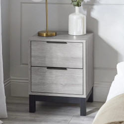 Bali 2 Drawer Bedside grey oak front