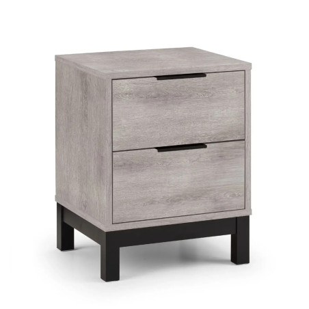 Bali 2 Drawer Bedside grey oak legs