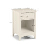 Cameo 1 Drawer Bedside Ivory dimensions