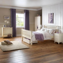 Cameo 3 Drawer Bedside Ivory bedroom view