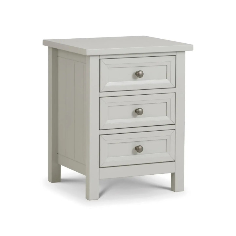 Maine 3 Drawer Bedside dove grey closed
