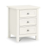 Maine 3 Drawer Bedside white closed