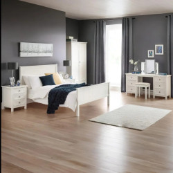 Maine 3 Drawer Bedside white room view