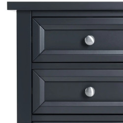 Maine 3 Drawer Bedside black handles