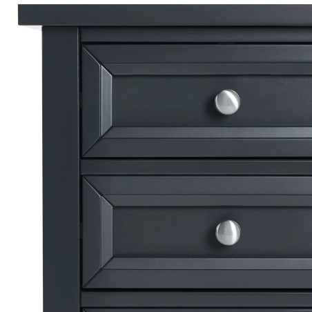 Maine 3 Drawer Bedside black handles
