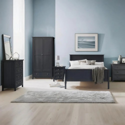 Maine 3 Drawer Bedside black room view