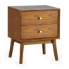 Lowry 2 Drawer Bedside Cherry Ash Wood Veneer front