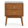 Lowry 2 Drawer Bedside Cherry Ash Wood Veneer closed