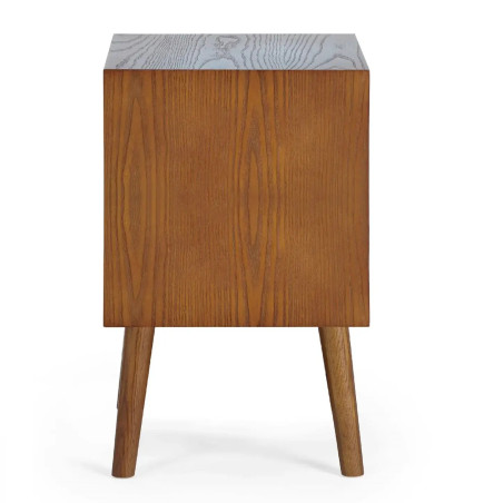 Lowry 2 Drawer Bedside Cherry Ash Wood Veneer side