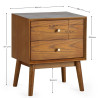 Lowry 2 Drawer Bedside Cherry Ash Wood Veneer dimensions